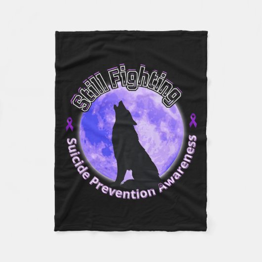 Still Fighting Suicide Prevention Awareness Wolf P Fleece Deken (Voorkant)