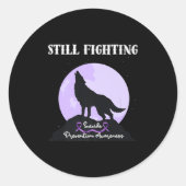 Still Fighting Suicide Prevention Awareness Wolf P Ronde Sticker (Voorkant)