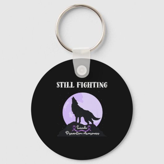 Still Fighting Suicide Prevention Awareness Wolf P Sleutelhanger (Voorkant)
