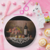 Still life Fruit Bowl and Wine Bottle      Papieren Bordje (Feest)