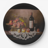 Still life Fruit Bowl and Wine Bottle      Papieren Bordje (Voorkant)