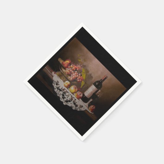 Still life Fruit Bowl and Wine Bottle      Servet (Hoek)