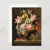 Still Life of Flowers in a Vase with a Lizard on a Briefkaart (Voorkant / Achterkant)