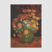 Still Life Vase with Zinnias by Vincent van Gogh Tissuepapier (Voorkant)