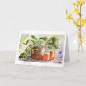 Still Life Waterverf Wenskaart Kaart (Gele Bloem)