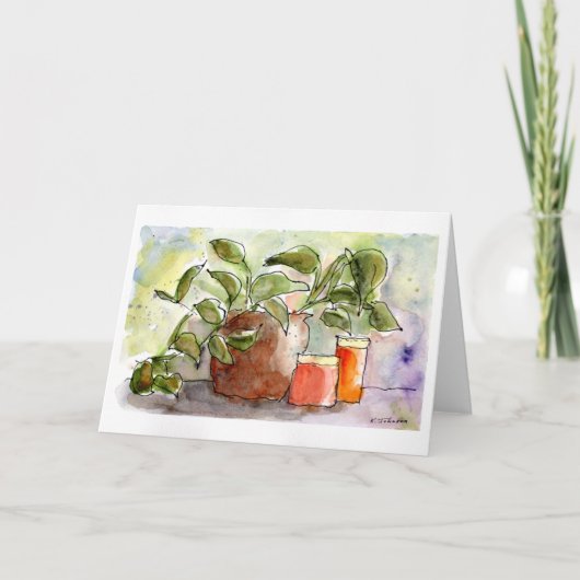 Still Life Waterverf Wenskaart Kaart (Voorkant)