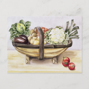 Still life with a trug of vegetables briefkaart