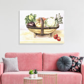 Still life with a trug of vegetables canvas afdruk (Insitu (Woonkamer))