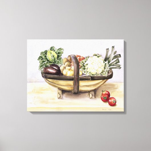 Still life with a trug of vegetables canvas afdruk (Voorkant)