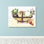 Still life with a trug of vegetables canvas afdruk (Insitu (Houten vloer))