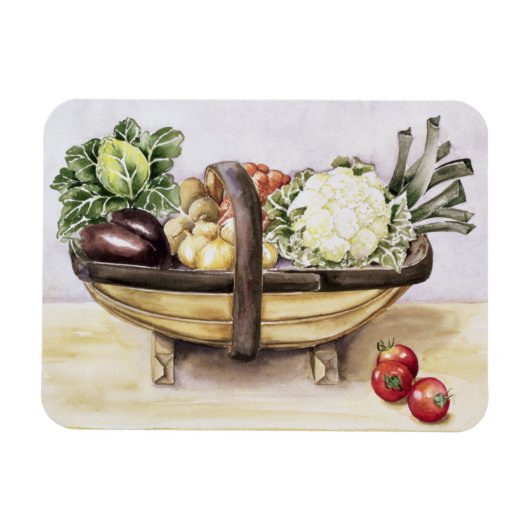Still life with a trug of vegetables magneet (Horizontaal)