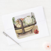 Still life with a trug of vegetables vierkante sticker (Envelop)