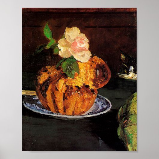 Still Life with Brioche by Édouard Manet Poster (Voorkant)