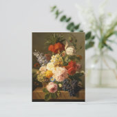 Still Life with Flowers and Fruit, 1827 Briefkaart (Staand voorkant)