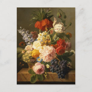 Still Life with Flowers and Fruit, 1827 Briefkaart