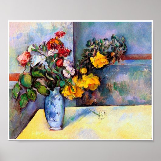 Still Life with Flowers in a Vase, Paul Cezanne Poster (Voorkant)