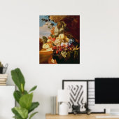 Still life with fruit and flowers poster (Thuiskantoor)