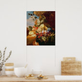 Still life with fruit and flowers poster (Keuken)
