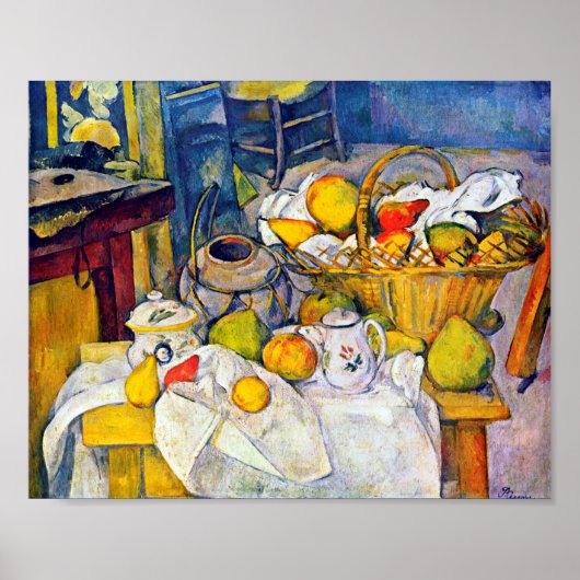 Still Life with Fruit Basket, Paul Cezanne Poster (Voorkant)