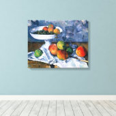 Still Life with Fruit Dish Canvas Afdruk (Insitu (Houten vloer))