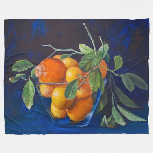 Still Life with Lemons and Orange Branch Fleece Deken (Voorkant (Horizontaal))