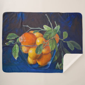 Still Life with Lemons and Orange Branch Sherpa Deken