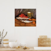 Still Life with Mackerels, lemons, tomatoes, Poster (Keuken)