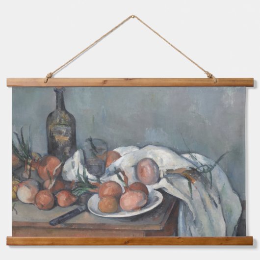 Still Life with Onions, OIl Painting, Paul Cezanne Hangend Wandkleed (Voorkant)