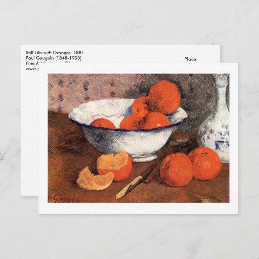 Still Life with Oranges by Gauguin Briefkaart (Voorkant / Achterkant)