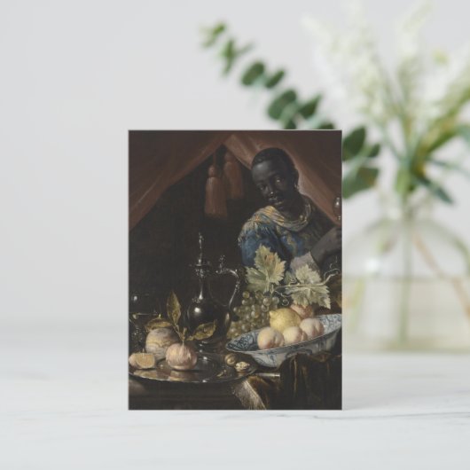 Still-life with peaches and a lemon briefkaart (Staand voorkant)