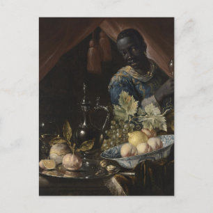 Still-life with peaches and a lemon briefkaart