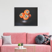 Still Life with Persimmons on Black Background Canvas Afdruk (Insitu (Woonkamer))