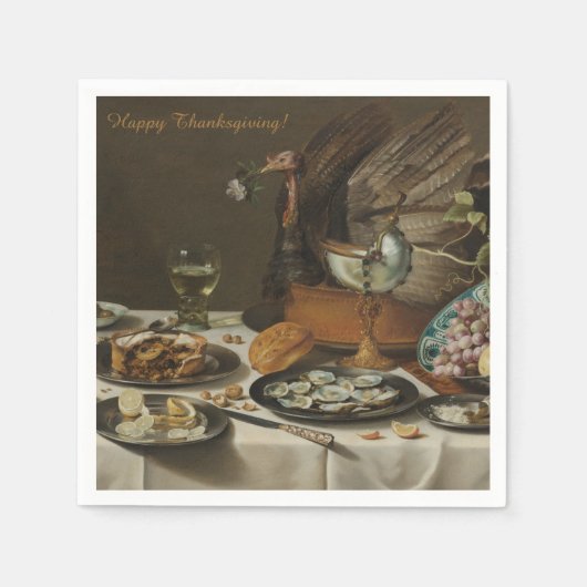 "still life with Turkey Pie" aangepaste papierserv Servetten (Voorkant)