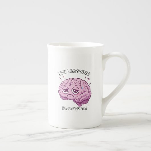 Still Loading – Please Wait Brain Cartoon Mug Porselein Kop (Rechts)