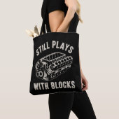 Still Plays with Blocks Funny Car Mechanic Racing  Tote Bag (Dichtbij)