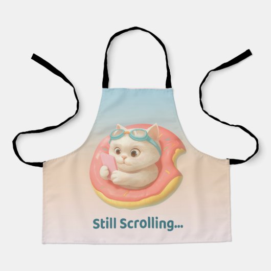 Still Scrolling: Funny Bao Bao Cat Donut Sticker Schort (Voorkant)