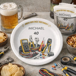 Still Shocking at 40 Electrician Birthday Party Papieren Bordje