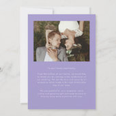 Still Smiling Elegant Wedding Photo Lilac Bedankkaart (Achterkant)