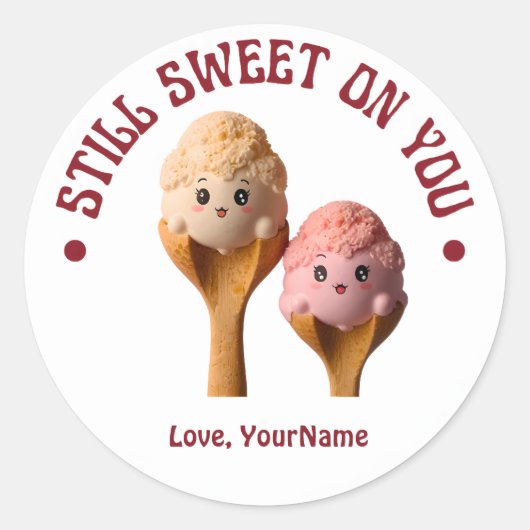 Still Sweet on You Cute Valentine Sticker (Voorkant)