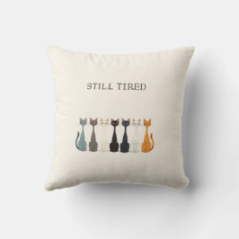 Still Tired Cats - Blue Cat Mom Graphic Reversible Kussen