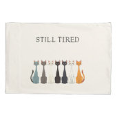 Still Tired Cats - Blue Cat Mom Graphic Reversible Kussensloop (Achterkant)