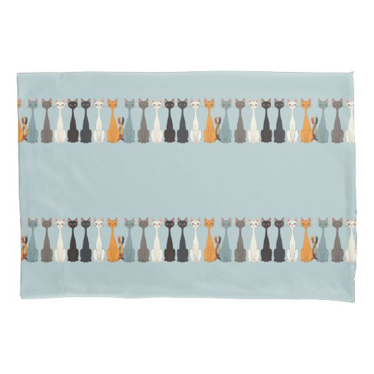 Still Tired Cats - Blue Cat Mom Graphic Reversible Kussensloop (Voorkant)