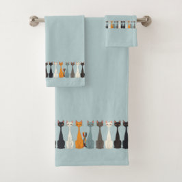 Still Tired Cats - Cat Mom Lover - Blue Graphic Bad Handdoek