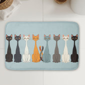 Still Tired Cats - Cat Mom Lover - Blue Graphic Badmat