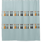 Still Tired Cats - Cat Mom Lover - Blue Graphic Douchegordijn (Voorkant)