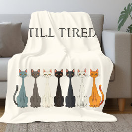 Still Tired Sarcastic Cats | Cat Lady Humor Cream Fleece Deken