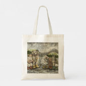 Still Together Whimsical Farmhouse Animals Rainy  Tote Bag (Achterkant)
