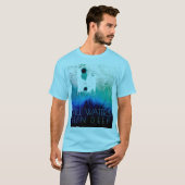 "still Waters run Deep" Blue Aqua Inspirerend T- T-shirt (Voorkant volledig)
