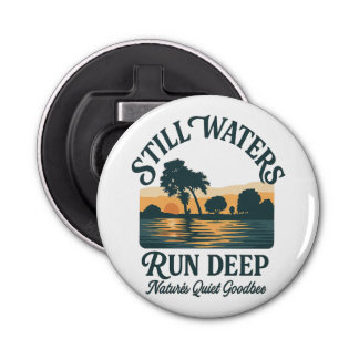Still Waters Run Deep – Nature Landscape Button Flesopener
