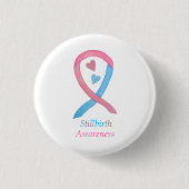 Stillbirth Awareness Ribbon Custom Art Button (Voorkant)